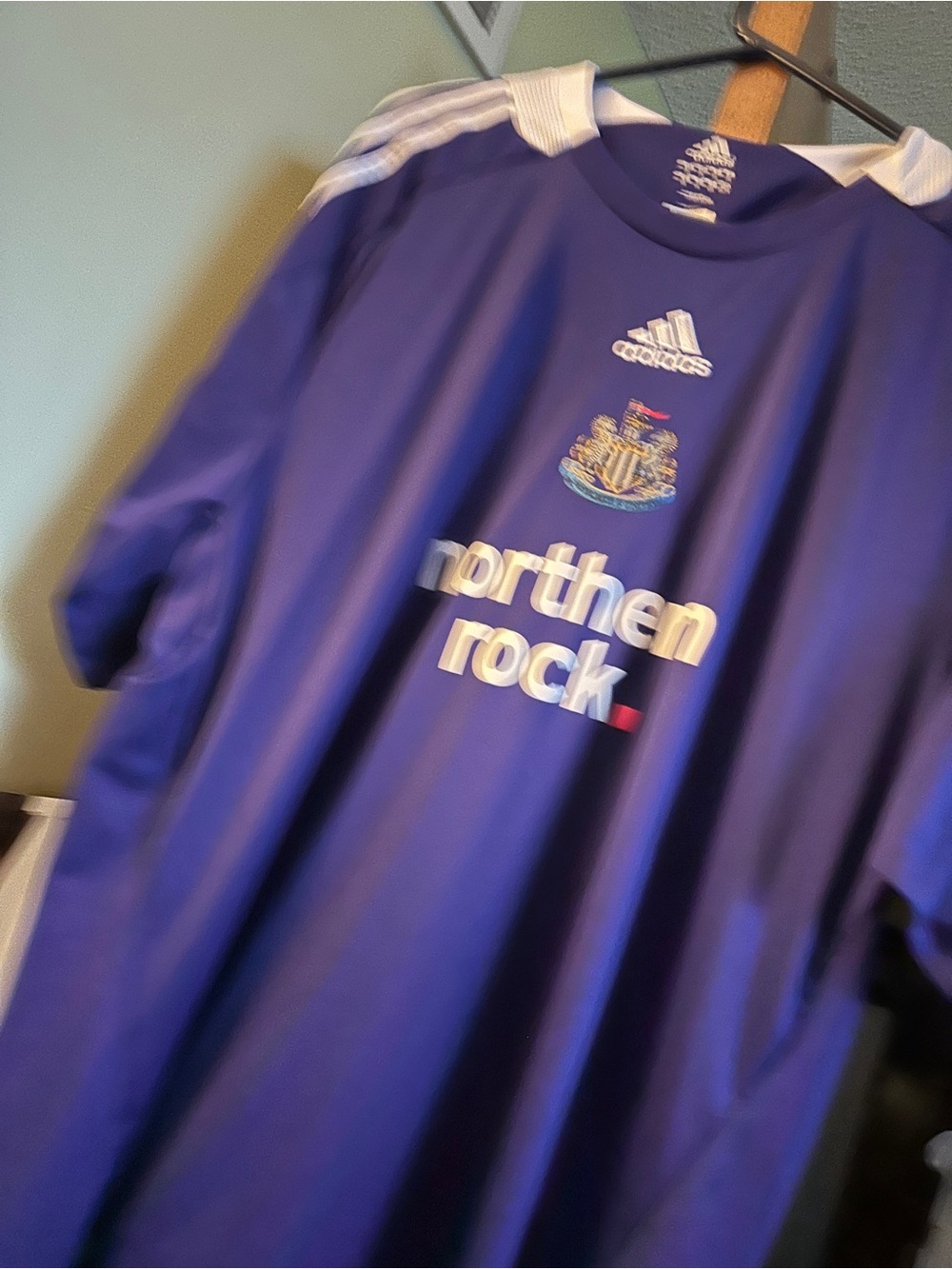 adidas Purple Newcastle United Soccer Jersey with White - Northern Rock